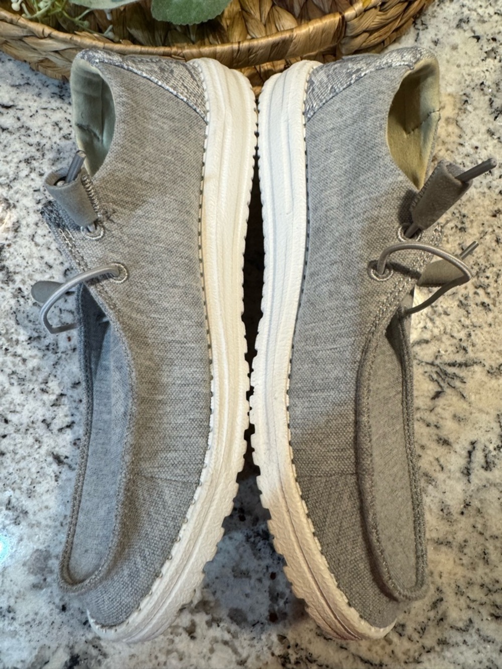 Hey Dude Women’s Wendy Two-Tone Light Gray Casual Slip-On Loafers - Picture 4 of 6